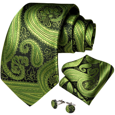 Cravate Cachemire Verte Olive et Noire