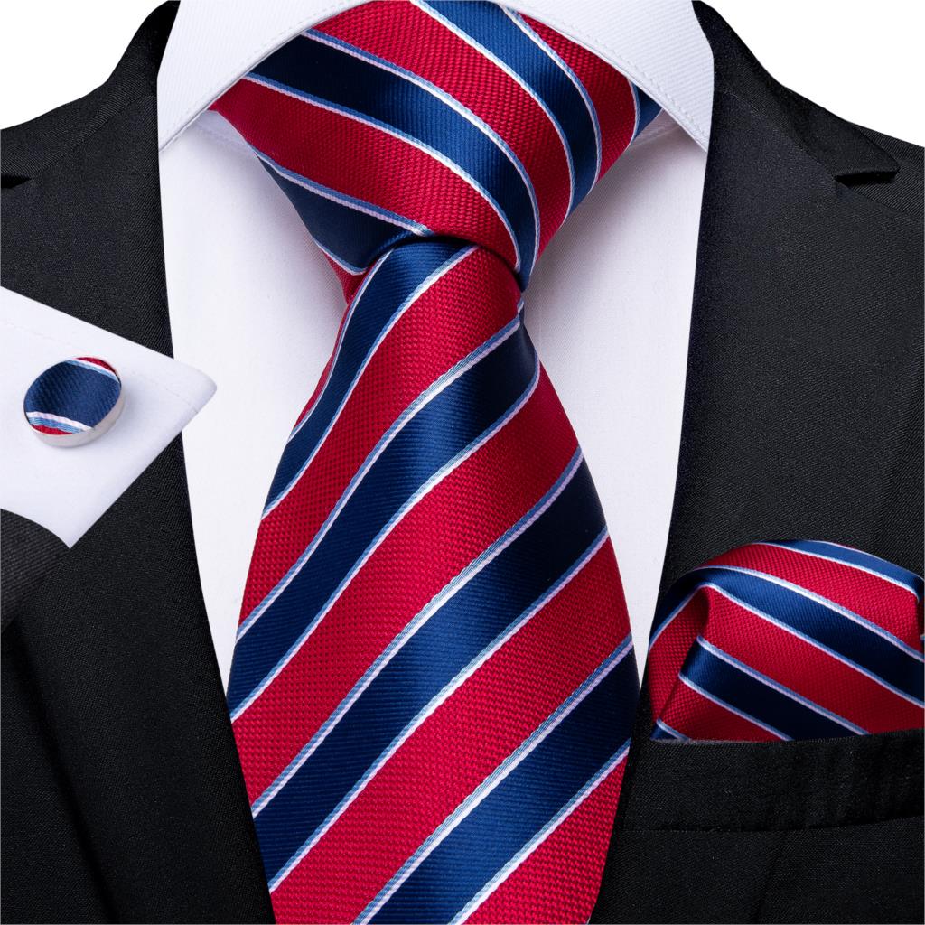 Cravate Rayée Bleu Rouge